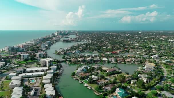 Havadan Geniş Görüntü Napoli Deki Evler Florida Daki Mahalleler Emlak — Stok video