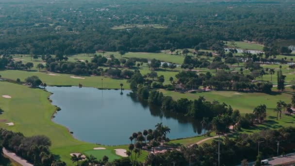 Широкие Съемки Домов Неаполе Гольф Шест Высококлассные Районы Флориды Снимок — стоковое видео