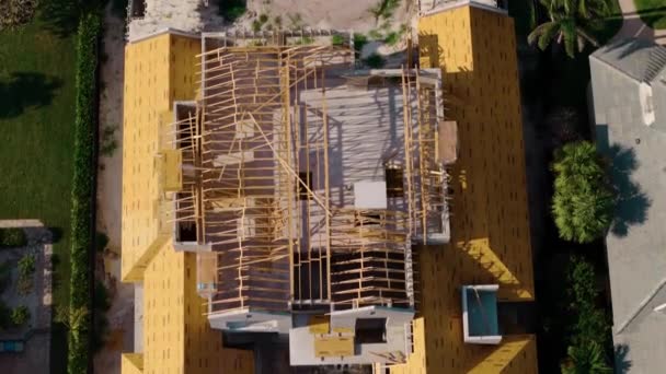 Element Der Familienbaustelle Bau Eines Hauses Florida Von Oben Nach — Stockvideo