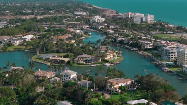 Homes Naples Florida Neighborhoods Real Estate Footage Aerial Wide Footage — Stock Video