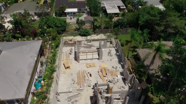 Florida Daki Aile Inşaat Alanı Bir Inşaatı Manzarasının Üstünde Yüksek — Stok video