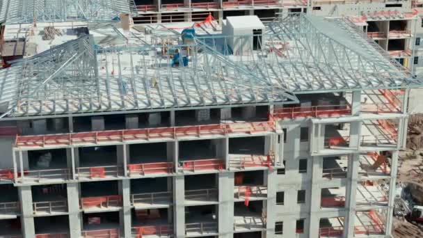 Construction Appartements Complexe Hôtelier Sur Côte Vue Aérienne Zoom Images — Video