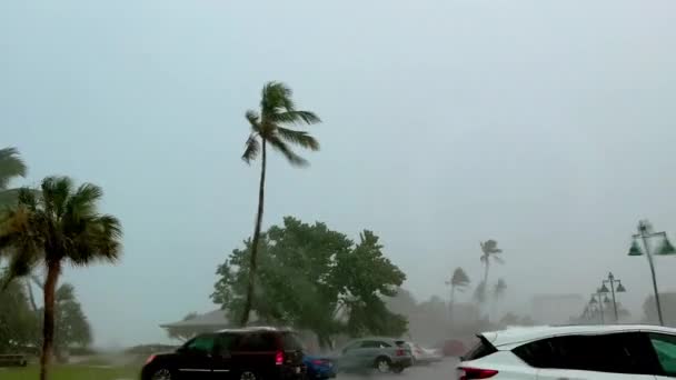 Вид Изнутри Автомобиля Дождь Льется Стеклу Высококачественные Кадры — стоковое видео