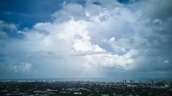 Weite Antenne Tropische Gewitterwolken Tagsüber Bildung Einer Gewitterfront Hochwertiges Foto — Stockfoto
