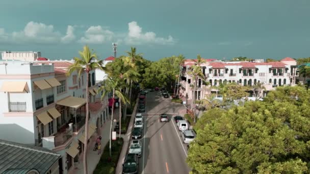 Napoli Florida Şehir Merkezi Plaj Sahil Evleri Gündüz Vakti Havadan — Stok video