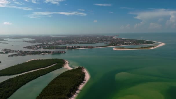 Die San Marco Insel Mit Wohnhäusern Tagsüber Florida Usa Luftaufnahme — Stockvideo