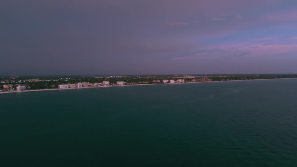 Large Drone Shot Buildings City Naples Floride Red Sunset Time — Video