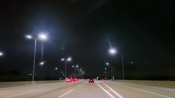 Ver Pov Caminhão Fedex Entrega Encomendas Tempo Noite Estrada Naperville — Vídeo de Stock