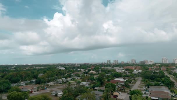 Szerokie Nagranie Drone Burza Tropikalnych Chmur Dzień Florydzie Formacja Frontu — Wideo stockowe