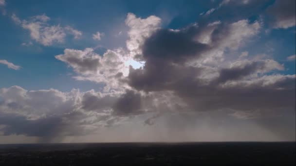 Штормові Хмари Утворюються Небі Після Сильних Опадів Часовий Проміжок Часу — стокове відео