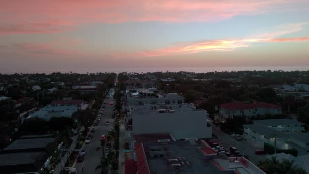 Napoli Florida Nın Şehir Merkezinde Akşam Vakti Geniş Hava Görüntüsü — Stok video