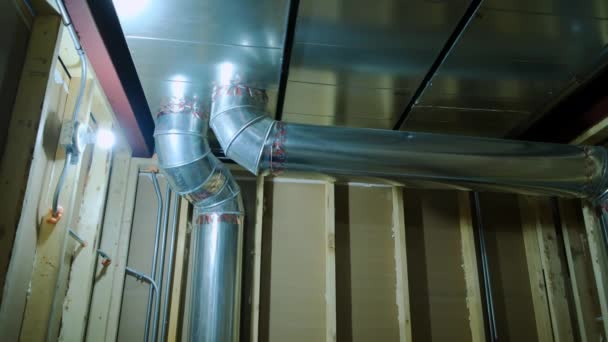 Sistema Condicionado Montado Hvac Retorno Sistema Aquecimento Casa Tira Câmara — Vídeo de Stock