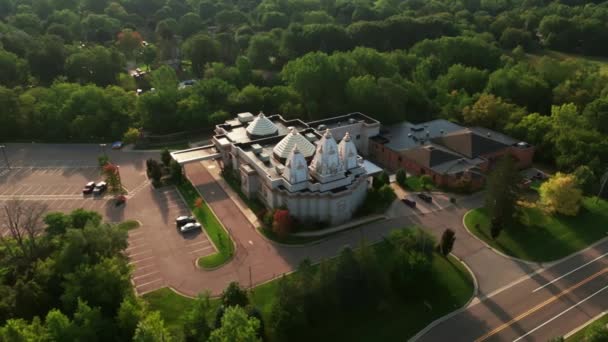 Zdjęcie Drona Hinduskiej Świątyni Zdjęcia Lotnicze Świątyni Wysokiej Jakości Materiał — Wideo stockowe