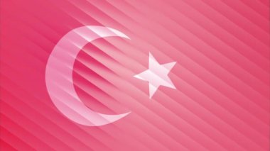 Türkçe renkler, yıldızlar ve parlak çizgiler soyut grunge kırmızı arka plan. Bağımsızlık Günü kusursuz hareket tasarımı. Yüksek kalite 4k görüntü