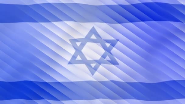 Flaga Izraela Świecące Paski Abstrakcyjne Tło Dzień Niepodległości Wysokiej Jakości — Wideo stockowe