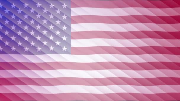 Usa Colors Stars Glowing Stripes Abstract Grunge Blot Background Independence — Stock Video