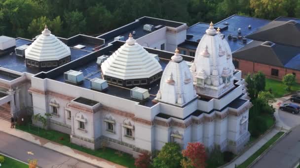 Dron Szerokie Ujęcie Hinduskiej Świątyni Zdjęcia Lotnicze Dronów Świątynnych Wysokiej — Wideo stockowe