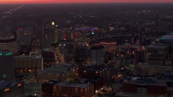 Широкая Воздушная Съемка Детройта Вечерний Снимок Детройт Сша Сентября 2023 — стоковое видео