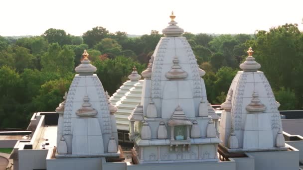 Drone Zoom Vista Templo Indiano Hindu Imagens Aéreas Drones Templo — Vídeo de Stock