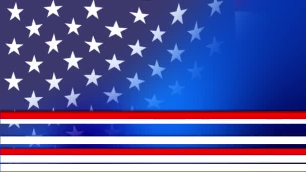 Usa Colors Stars Glowing Stripes Abstract Grunge Blot Background Independence — Stock Video