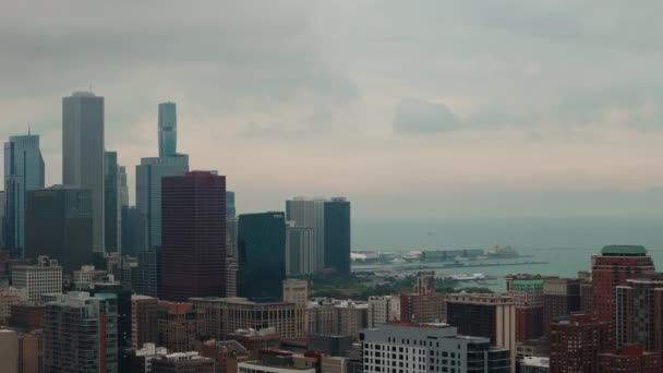 Sisli Bir Günde Chicago Nun Hava Manzarası Chicago Illinois Şehir — Stok video