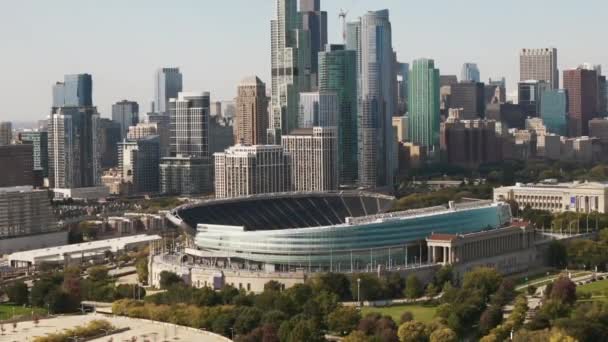 シカゴ スタジアム シカゴのダウンタウン近くの空中ビュー 高品質の4K映像 — ストック動画
