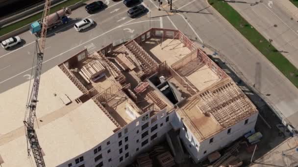 Çerçevelerin Inşaat Halindeki Evlerin Havadan Görünüşü Yüksek Kalite Görüntü — Stok video