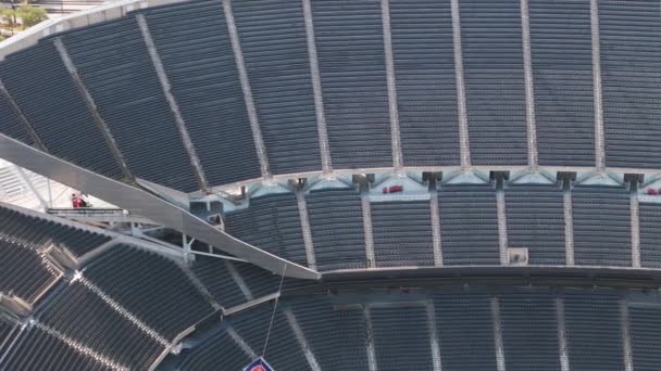Letecký Zoom Záběr Elementárního Stadionu Vysoce Kvalitní Záběry — Stock video