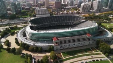 Chicago yakınlarındaki stadyumun geniş bir görüntüsü. Yüksek kalite 4k görüntü