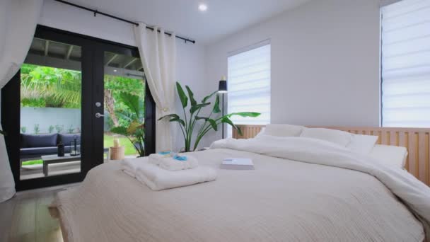 Elements Modern Luxurious Interieur Slaapkamers Ontwerp Een Nieuw Huis Beweeg — Stockvideo