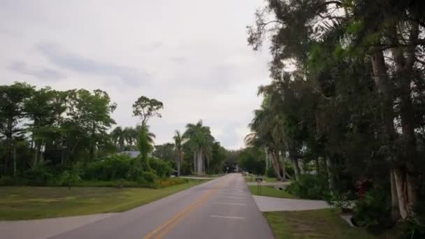 Point Wide View Pov Car Vehicle Driving Naples Florida Road — Stock Video