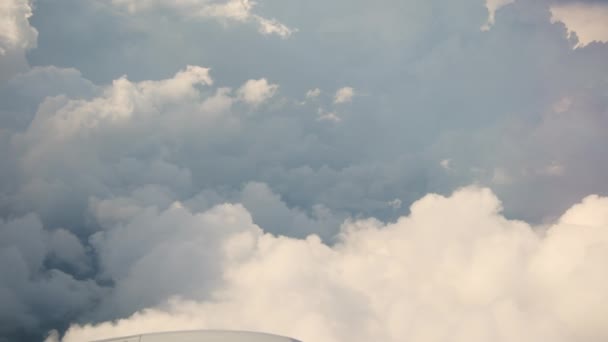 Grandi Nuvole Bianche Vista Dall Aereo Filmati Alta Qualità — Video Stock