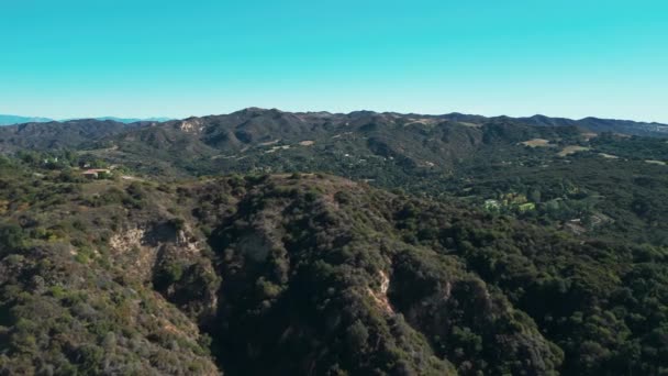 Bella Aerea Colline Montagne Remote Nella Contea Santa Barbara California — Video Stock