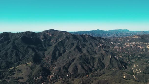 Drone Wide Footage Hills Mountains Santa Barbara County California Sunny — Stock Video