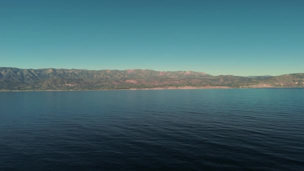 Aerial Footage Coast Line California Coast Blue Sky Sunny Day — Stock Video