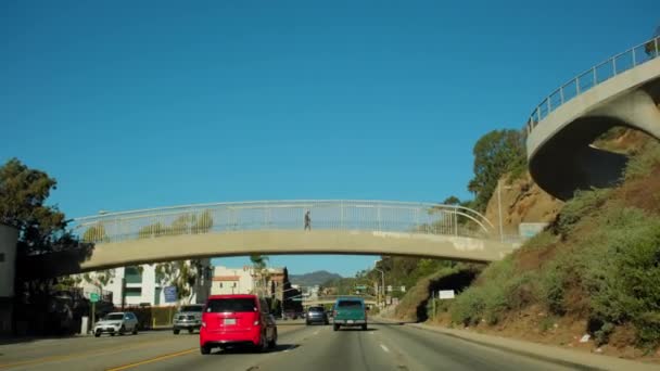 Pov Zicht Auto Rijden Buurt Van Santa Monica Beach Californië — Stockvideo