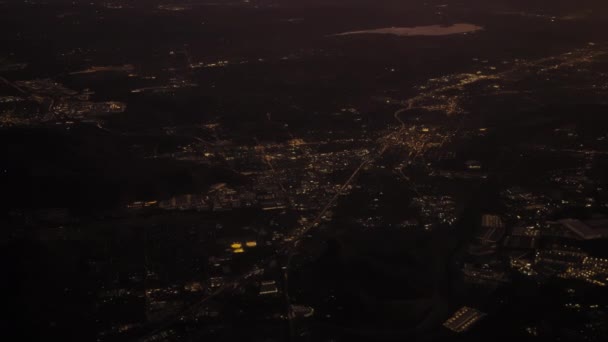 Jet Uçağı Gece Vakti Los Angeles Havaalanına Inmeye Hazır Olsun — Stok video