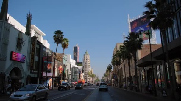 Pov Vue Ensemble Voiture Conduite Sur Hollywood Blvd Los Angeles — Video