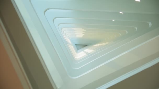 现代建筑元素的细节与阳光的阴影在当代最小的大厅 移动相机镜头 高质量的4K镜头 — 图库视频影像