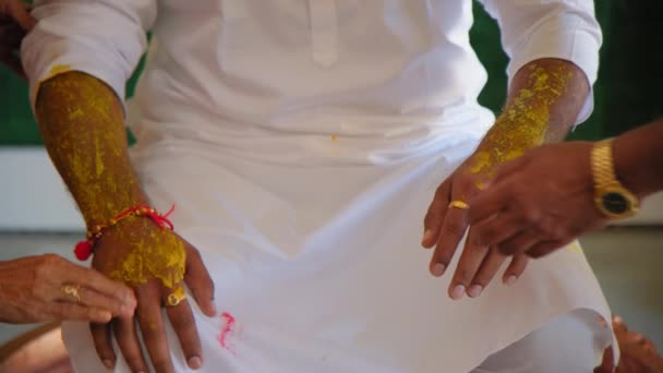 Элемент Традиционной Индийской Индуистской Свадьбы Крупный План Высококачественные Кадры — стоковое видео