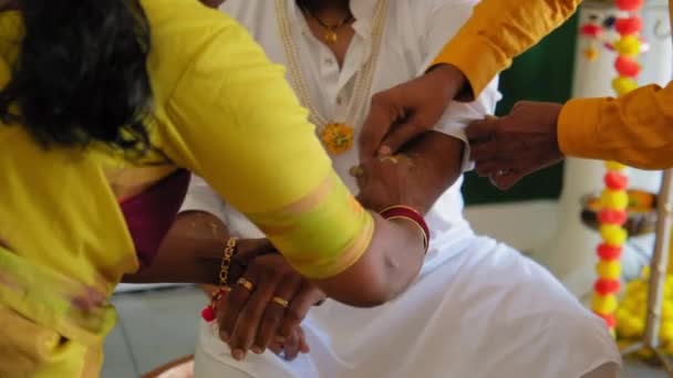 Élément Mariage Hindou Indien Traditionnel Ralenti Images Haute Qualité — Video