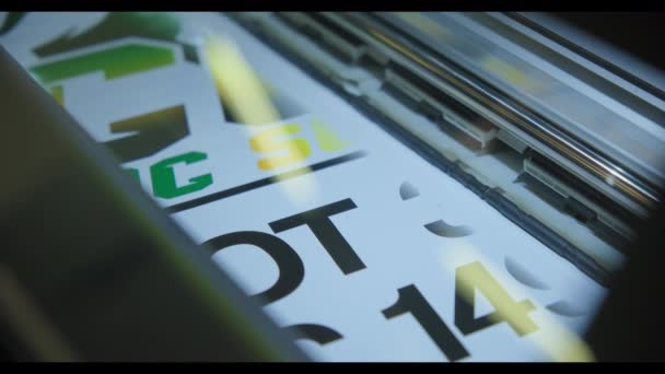 Печать Изображении Технологическом Принтере Крупный План Высококачественные Кадры — стоковое видео