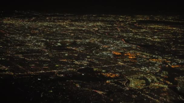 シカゴ オアレ空港の上空の飛行機からの広い眺め ナイトタイム 高品質の4K映像 — ストック動画