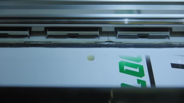 Printing Image Technological Printer Close Shot Printer Head High Quality — Stock Video