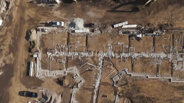 Drone Largo Tiro Armações Casas Construção Imagens Alta Qualidade — Vídeo de Stock