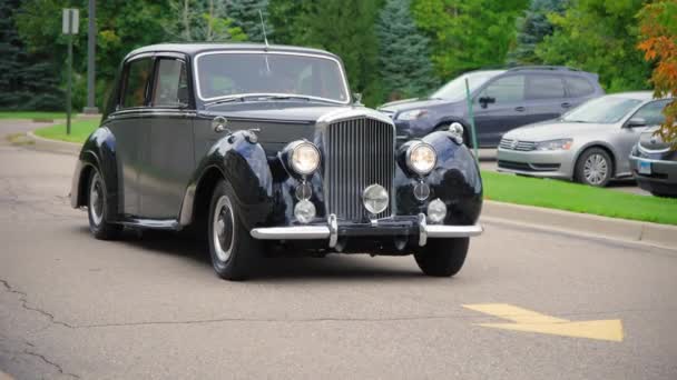 Bentley Vintage Αυτοκίνητο Στην Εκδήλωση Σικάγο Ηπα Σεπτεμβρίου 2023 Υψηλής — Αρχείο Βίντεο