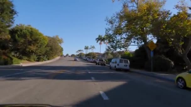 Pov Felvétel Lovagolj Utcán Santa Barbara Közelében Széles Látószögű Santa — Stock videók