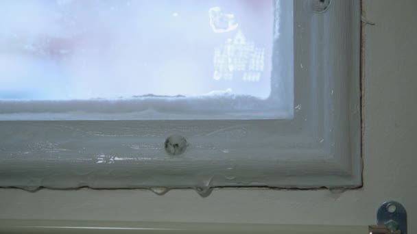 Nahaufnahme Von Kondensierten Eisblasen Auf Glas Hause Hochwertiges Filmmaterial — Stockvideo