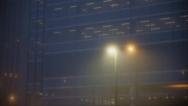 Άδειο Δρόμο Της Νύχτας Ομίχλη Οδός Σικάγο Υψηλής Ποιότητας Πλάνα — Αρχείο Βίντεο