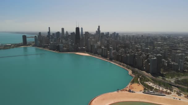 Chicago Pusat Kota Skyline Pada Hari Yang Cerah Rekaman Luas — Stok Video